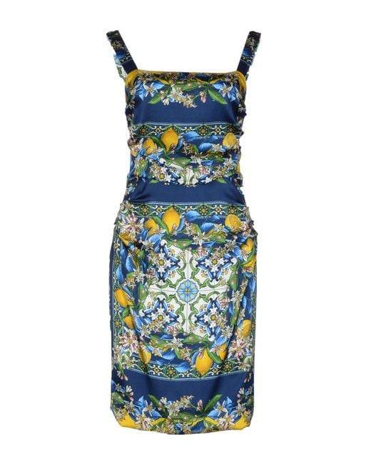 Dolce & Gabbana Yellow Mosaic and Lemon Print Dress