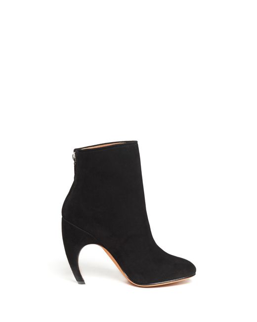 Givenchy Curved Heel Suede Ankle Boots in Black | Lyst