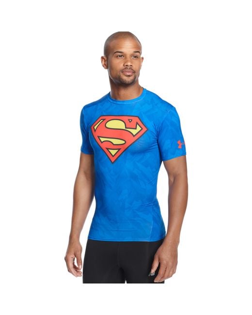 Sudán Mucho bien bueno Significado Under Armour Superman Compression Tshirt in Blue for Men | Lyst