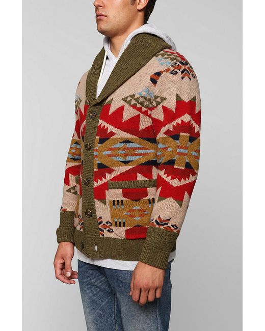 Urban Outfitters Pendleton Journey West Shawl Cardigan in Red for Men | Lyst