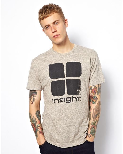 Insight Gray Tshirt Hobo Logo Print for men