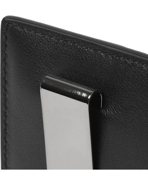 Gucci Black Embossed Leather Card Holder and Money Clip for men