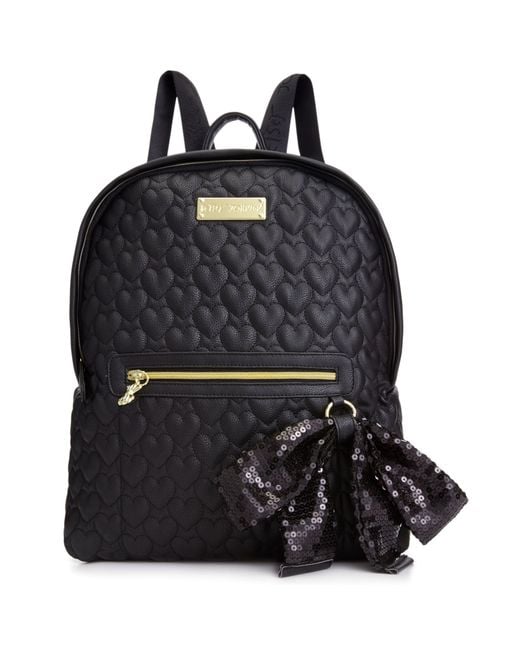 Betsey Johnson Black Quilted Love Backpack