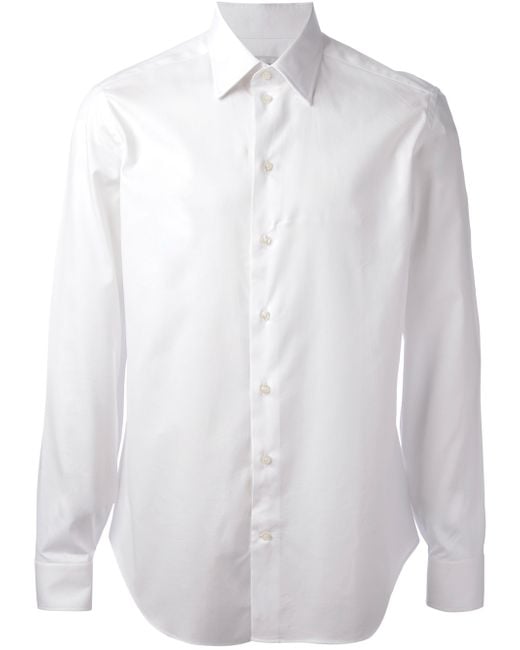 Armani Collared Shirt in White for Men | Lyst