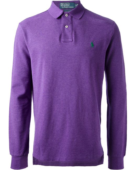 Polo Ralph Lauren Purple Long Sleeve Polo Shirt for men