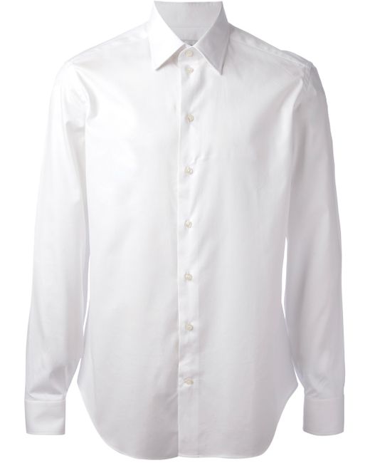 Armani Collared Shirt in White for Men | Lyst