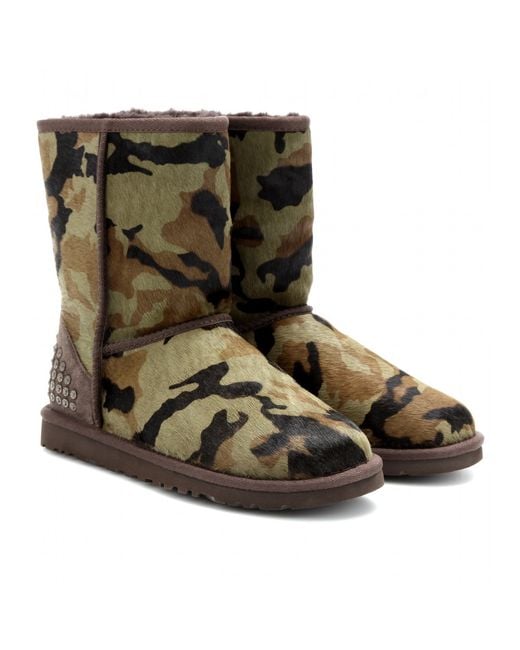 UGG Rowland Pony Hair Camouflage Short Boots in Green | Lyst