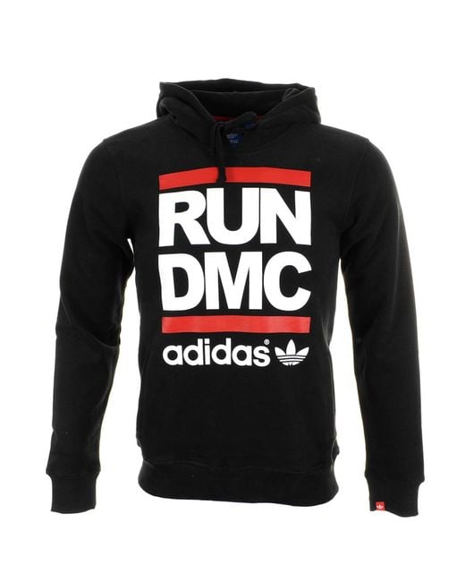 Adidas Black Originals Run Dmc Hoodie Jumper for men