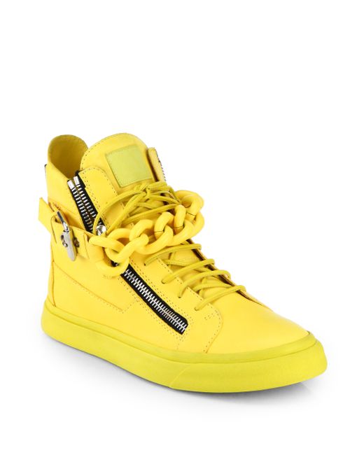 Giuseppe Zanotti Tonal Chain Sneakers in Yellow for Men | Lyst