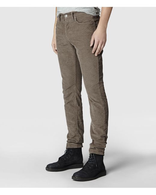 AllSaints Corduroy Iggy Jeans in Khaki 