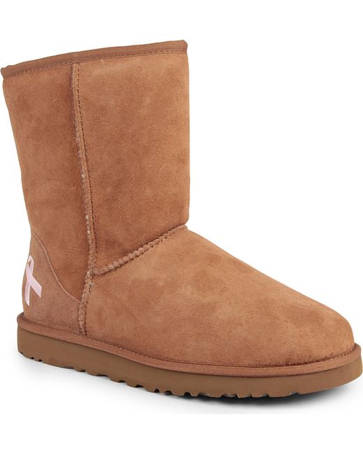 UGG Brown Classic Short Breast Cancer Awareness Boots