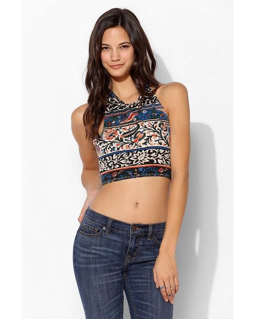 Urban Outfitters Multicolor Truly Madly Deeply Tie Back Halter Top