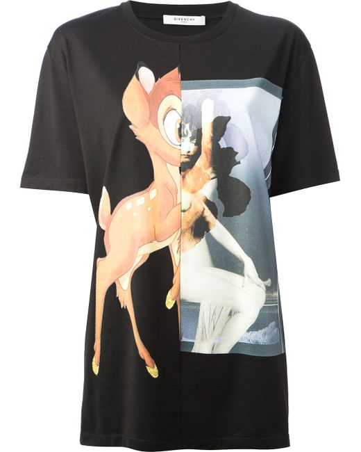 Givenchy Black Bambi Print T-Shirt