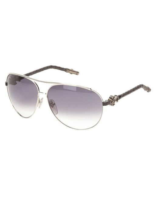 Chrome Hearts Black Aviator Sunglasses for men
