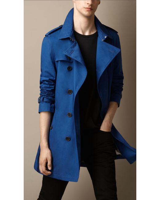 Burberry Cotton Twill Trench Coat in Bright Cobalt (Blue) for Men | Lyst