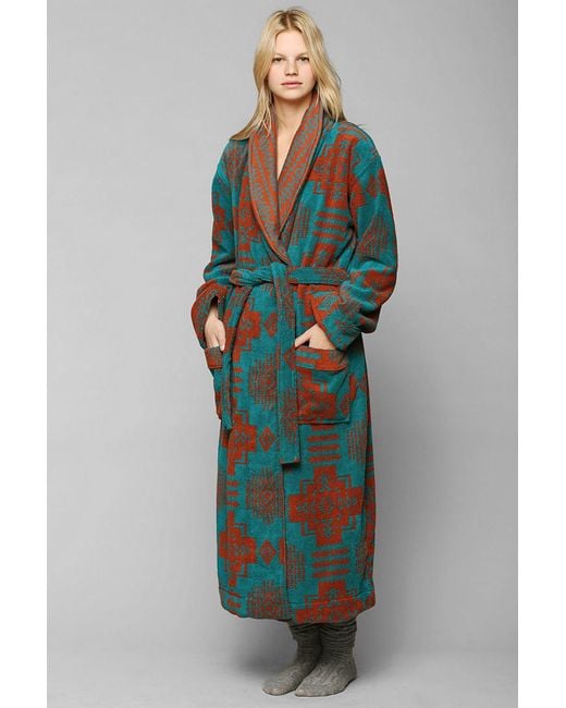 Urban Outfitters Terry Cloth Robe in Green | Lyst