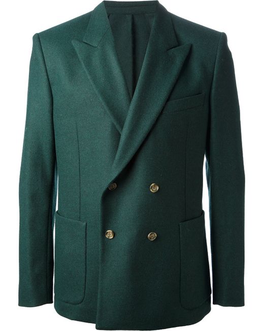 AMI Green Double Breasted Blazer for men