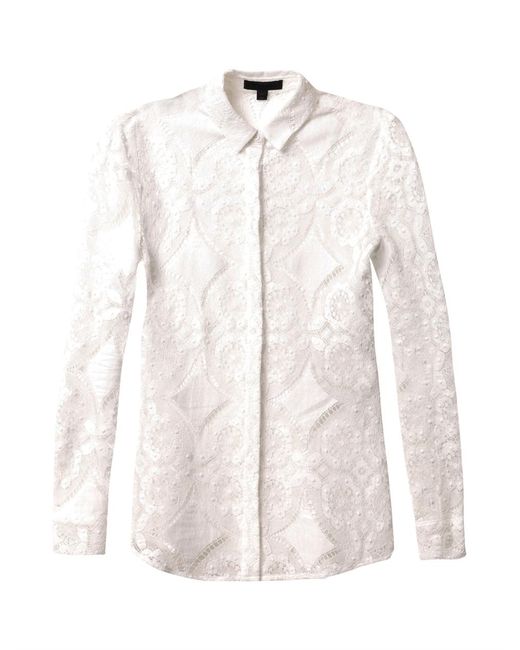 Burberry Prorsum Lace Shirt in White Lyst Canada