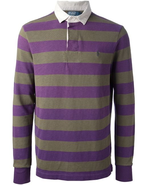 Polo Ralph Lauren Purple Striped Rugby Shirt for men
