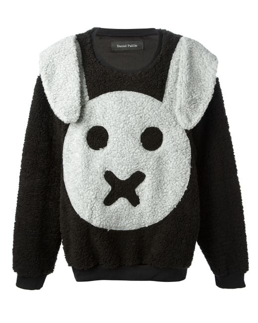 Daniel Palillo Black Bunny Boxy Fleece Sweatshirt