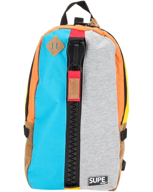 Supe Design Multicolor Oversize Zip Backpack for men