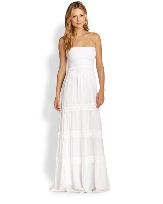 Melissa Odabash Strapless Maxi Dress in White | Lyst