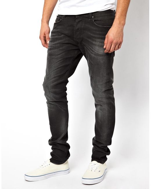 DIESEL Jeans Tepphar 822r Skinny Fit Washed Black for Men | Lyst Canada