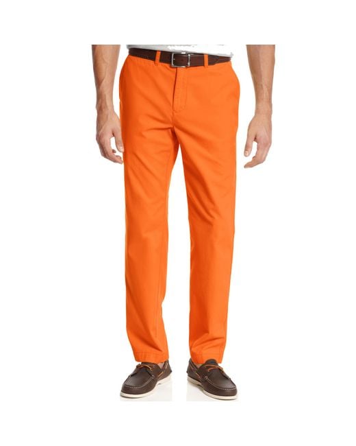 Tommy Hilfiger Slim Fit Graduate Chino Pants in Orange for Men
