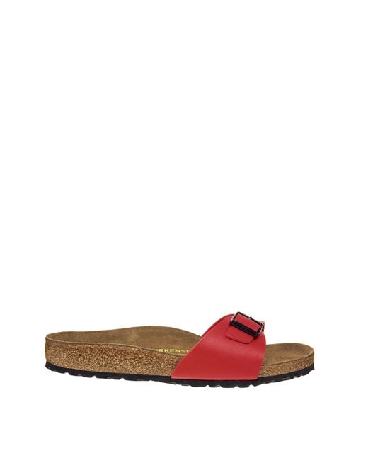 Birkenstock Cherry Red Madrid Flat Sandals | Lyst