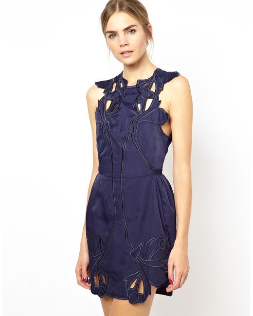 Alice McCALL Sea Rose Dress with Cutwork in Blue | Lyst