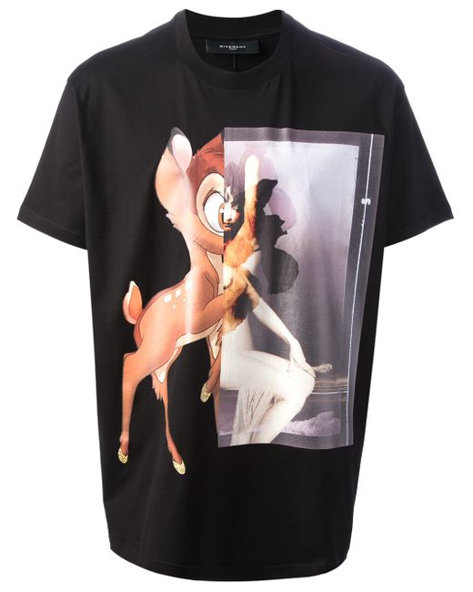 Givenchy Black Bambi Printed Tshirt for men