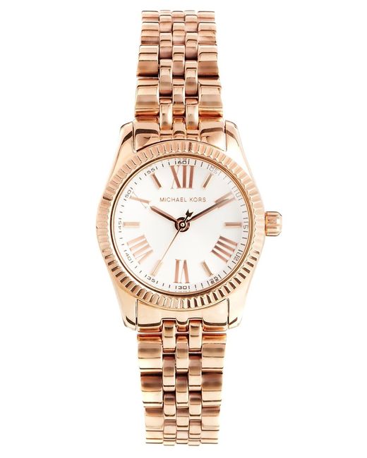 Michael Kors Pink Lexington Mini Rose Gold Watch 26 Mm Mk3230
