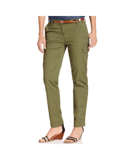 Tommy Hilfiger Skinny Leg Cargo Pants in Green Lyst