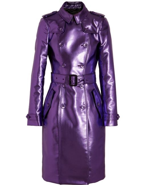 Burberry Prorsum Purple Metallic Trench Coat