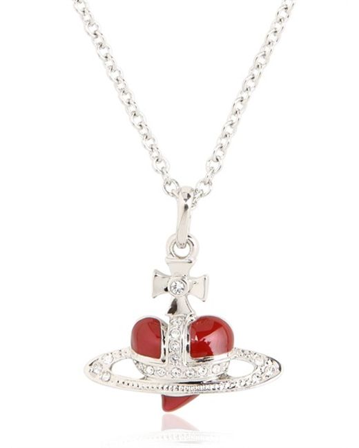 Vivienne Westwood Metallic Diamante Heart Enameled Pendant Necklace