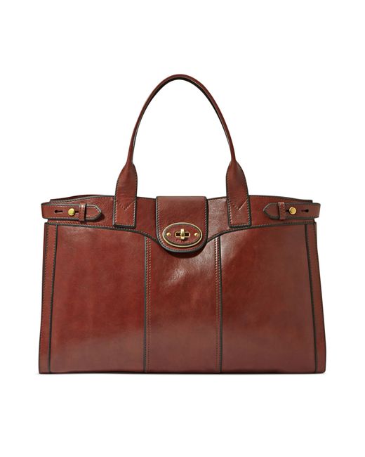 Fossil Vintage Reissue Leather Weekender Bag in Brown Lyst