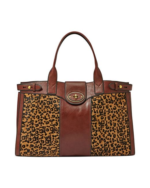 Fossil Multicolor Animal-Print Leather and Calf Hair Tote
