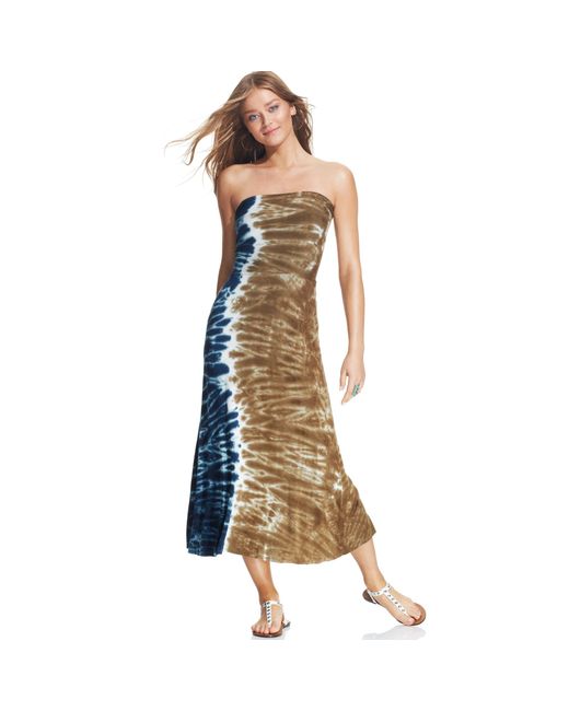 Lucky Brand Blue Convertible Tie-dye Maxi Skirt Cover Up