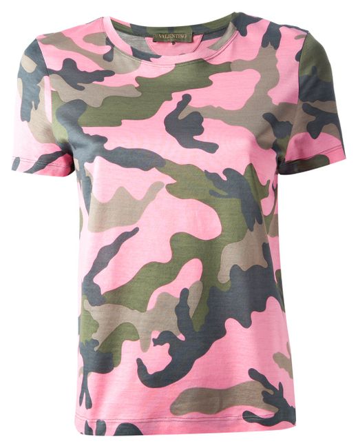 Valentino Pink Camouflage Print T-shirt