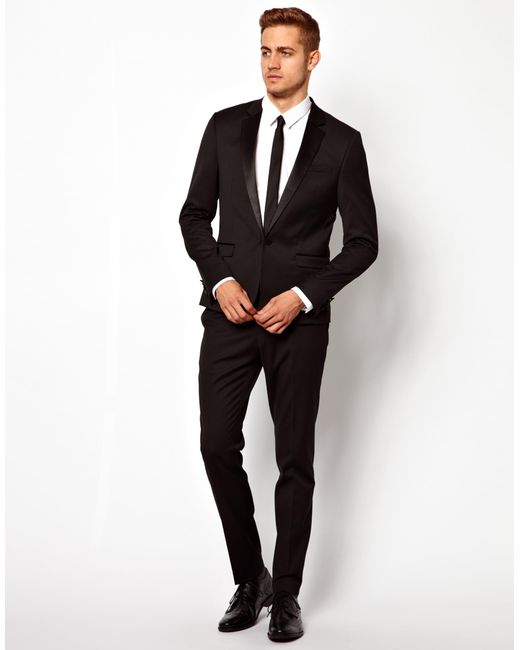 Asos Skinny Tuxedo Trousers in Black for Men | Lyst