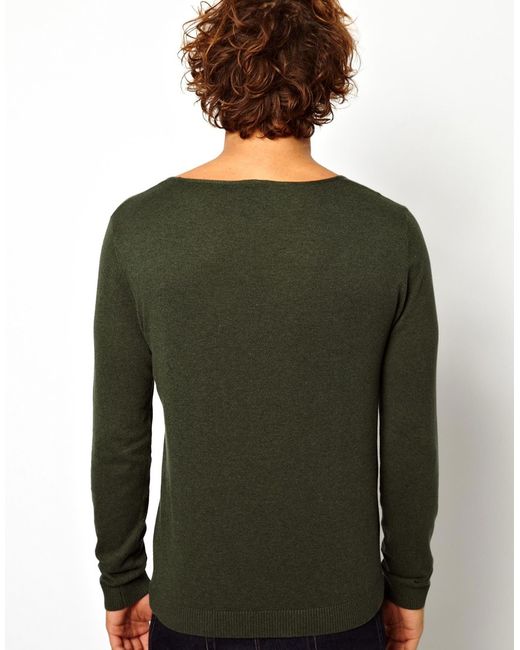 ASOS Scoop Neck Sweater In Cotton in 