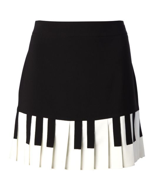 Boutique Moschino Black Pleated Piano Key Skirt