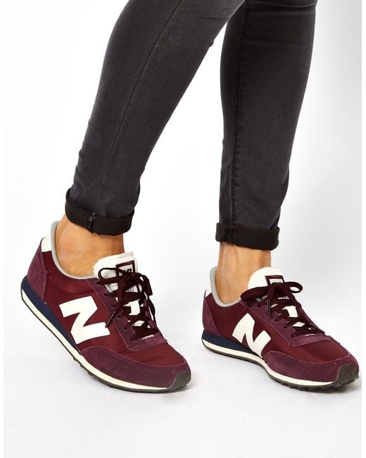 New Balance 410 Burgundy Suede and Mesh Trainers in Purple | Lyst