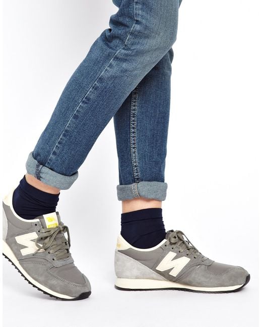 New Balance 420 Grey Vintage Trainers in Gray | Lyst