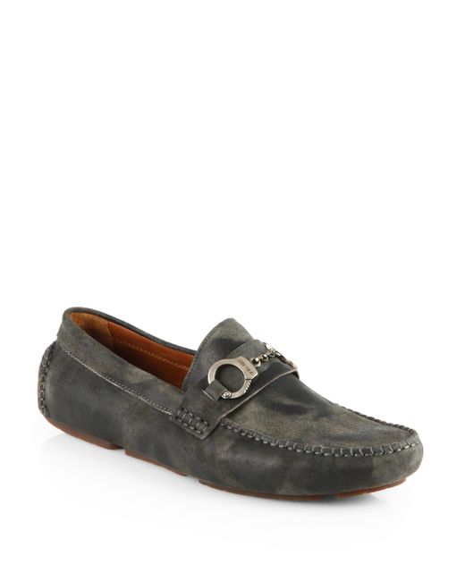 Jimmy Choo Suede Handcuff Loafers in Gray for Men | Lyst