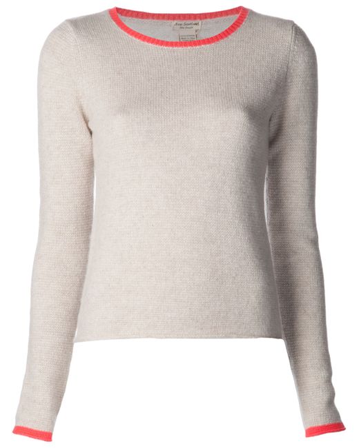 New Scotland Cashmere Contrast Sweater in Natural | Lyst UK
