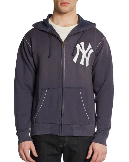 Red Jacket Blue New York Yankees Zip Hoodie for men
