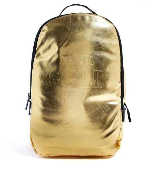 Sprayground Metallic Gold Backpack for men