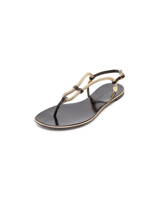 Casadei Flat Sandals - Black/gold