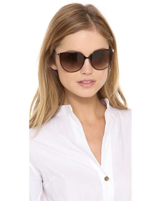 Jimmy Choo Juliet Sunglasses Shiny Black/Brown Gradient Lyst